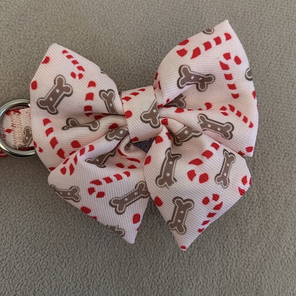 Merry & Bright Pink Peppermint Holiday Dog Collar (XS) w/Matching Leash 4ft - Picture 4 of 6